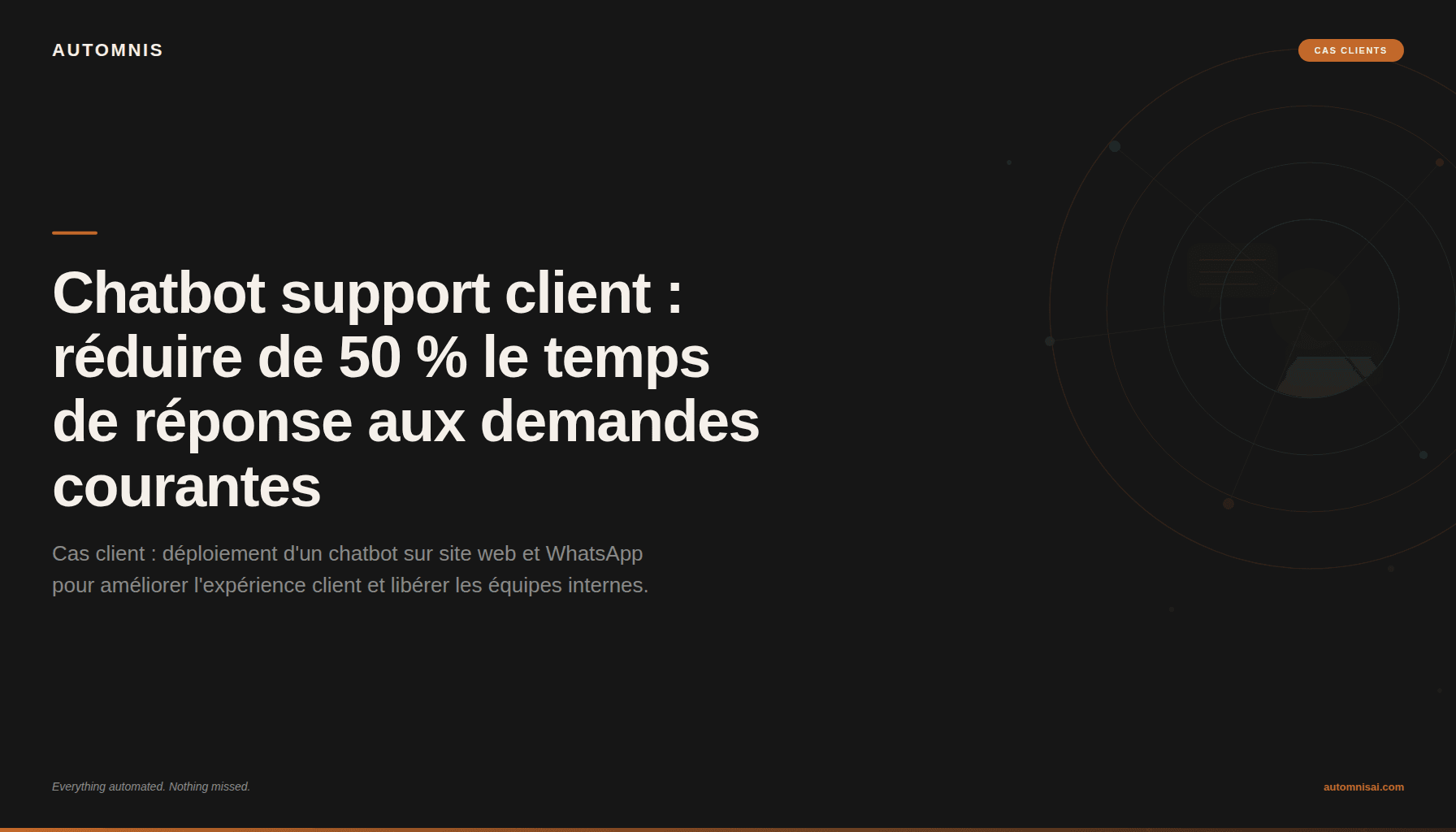 Chatbot support client : comment réduire de 50% le temps de réponse aux demandes courantes — Automnis